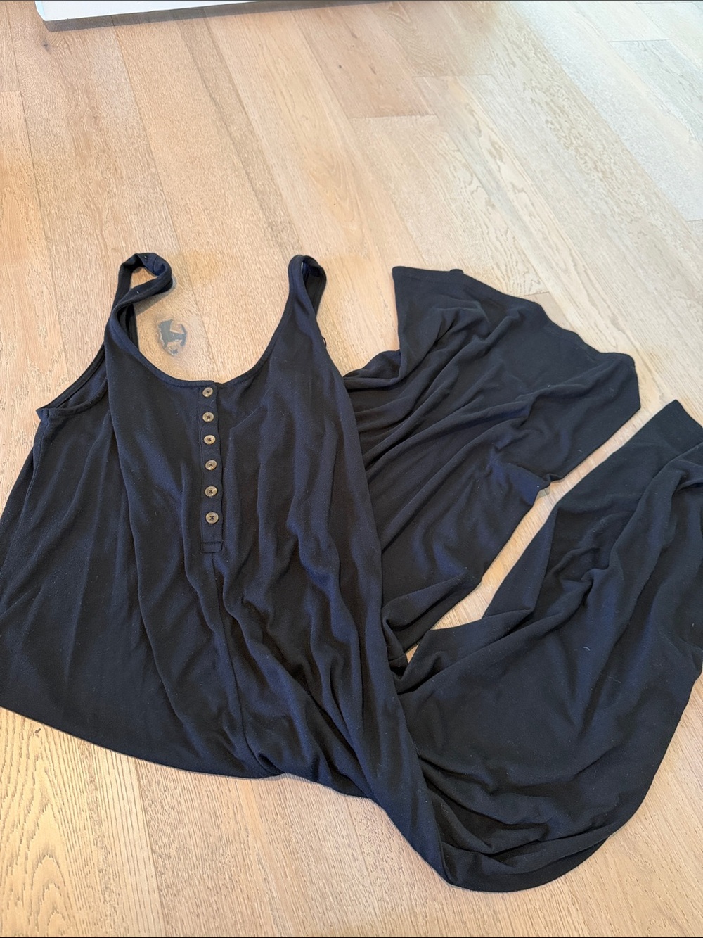 l*space Black Button-Front Scoop-Neck Jumpsuit